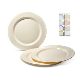 " OCCASIONS " 120 Plates Pack, Heavyweight Disposable Wedding Party Plastic Plates (6.25'' Dessert/Bread Plate, Plain Ivory)