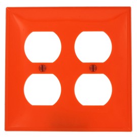 Leviton 2-Gang, 2-Duplex, Standard Nylon Wallplate, 80716-ORG, Orange