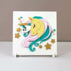 Rosa Talent Star Unicorn - 3D Painting on Primed Fiberboard Set. Create Your ...