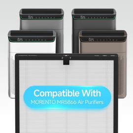 GoKBNY 4-Pack MR5866 True HEPA Replacement Filter Compatible with MORENTO Purifier MR5866, Version White