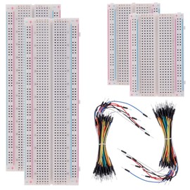 BOJACK Breadboard Kit Solderless Breadboard 2 Pcs 830 Tie Points & 2 Pcs 400 Tie Points & 126 Pcs Flexible Breadboard Jumper Wires (3 Values 130 Pcs)