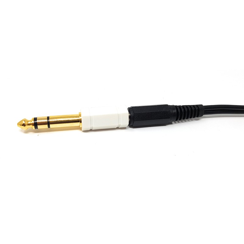 MainCore White 6.35mm Stereo Jack Plug to 3.5mm Stereo Jack