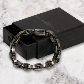 NVR GVN Men's Stainless Steel Bracelet - Medieval Vintage Distressed Style, Sturdy 316L Steel, Bold Accessory for the Modern Man, Ideal Gift for Husband, Boyfriend, or Son (Gladiator 10)