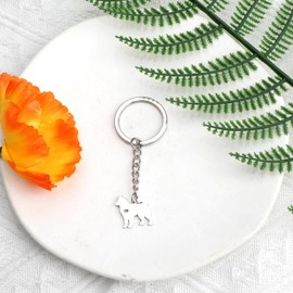 MUCOOS Stainless Steel Keyring with Puppy Picture, Gift for Friends and Family, Cute and Funny Design, Keyring for Dog Lovers, Silver3, S