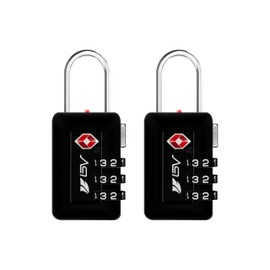 BV TSA Approved Luggage Travel Lock, Set-Your-Own Combination Lock for School Gym Locker, Luggage Suitcase Baggage Locks, Filing Cabinets, Toolbox, Case (Black, 2 Pack)