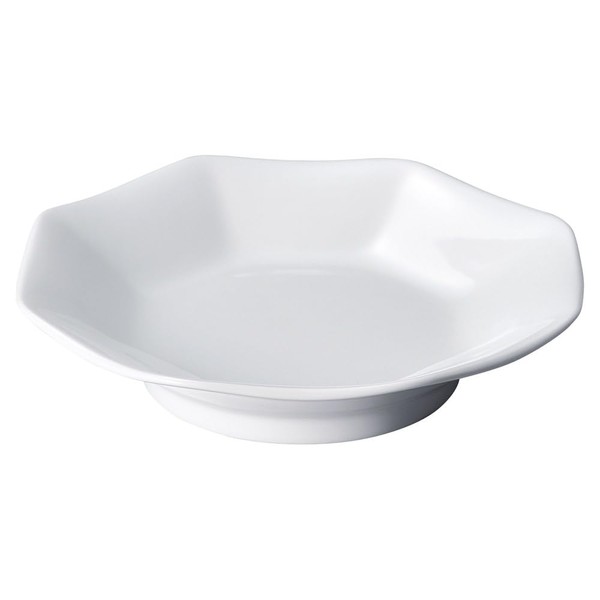 Diaserum White Chinese Octagonal Plate, Fried Rice Plate, 7.3 x