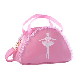besbomig Ballet Bags Handbag Girls Sports Bag Swimming Bag Children Small Shoulder Bag School Bag Ballet Bag Girls for Ballet Latin Dance Gymnastics Pink, pink / white