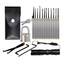 Burkey Kit De Ganzuas Profesionales 15 Pcs/candado/manual/linterna