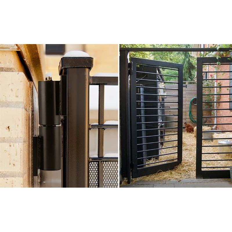 Heavy Duty Gate Hinges 7 Inches - 2 Pack Black