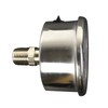2" Pressure Gauge, Stainless Steel Case, Chrome Plated Brass Connection,