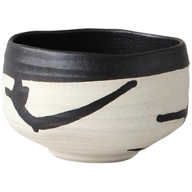 Ale-net Matcha Bowl, 12.6 x H8.2 cm Diameter 12.6 x H8.2 cm Shigaraki Black Flow, Matcha Bowl, Mino Ware, Made in Japan