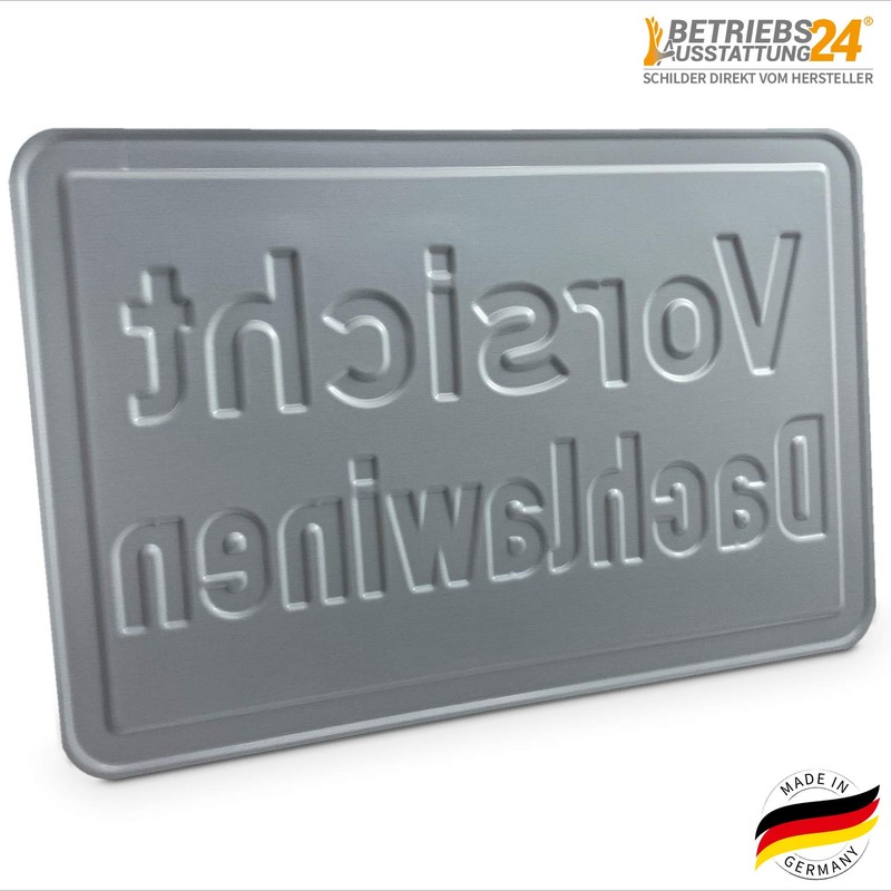 Betriebsausstattung24® Warning Sign Caution Roof Avalanches White Red (Vorsicht Dachavalanen,