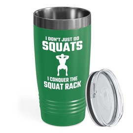 Flairy Land Gym Squat Green Tumbler 20oz - the squat rack - Squat Bar Weights Funny Workout Pullup Rack Squat Tack Fitness