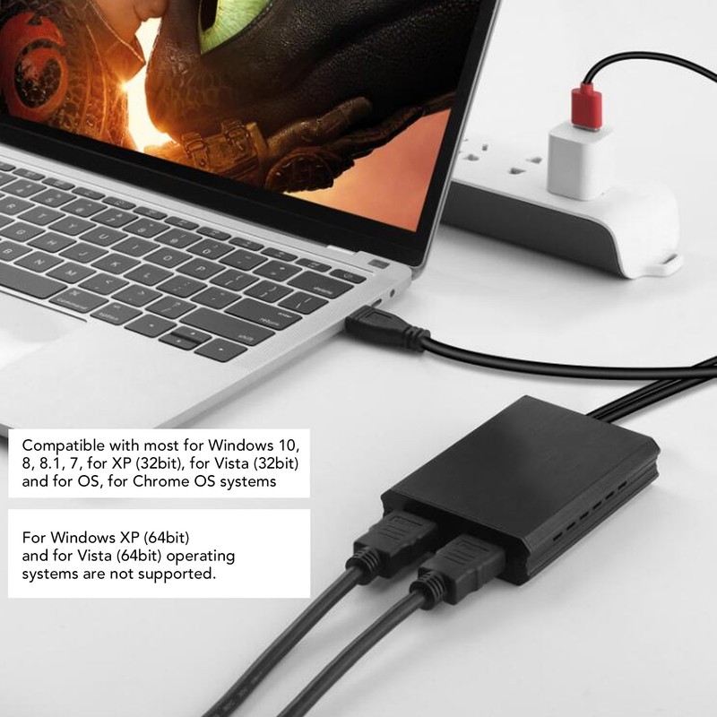 Aluminum Alloy 4K 60Hz Displayport USB 3.0 to Dual HD