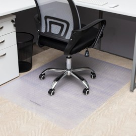 Mind Reader 9-to-5 Collection, Office Chair Mat with Spikes for Low Pile Carpet, 48 x 36, PVC, 47" L x 3.25" W x 0.1" H, Clear