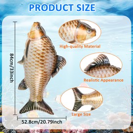 LALASTYLE 4 PCS Fish Balloons with 1PC Bunting Realistic Inflatable Fish Foil Balloons for Birthday, Fishing Theme Party Decorations, Ocean Themed Events