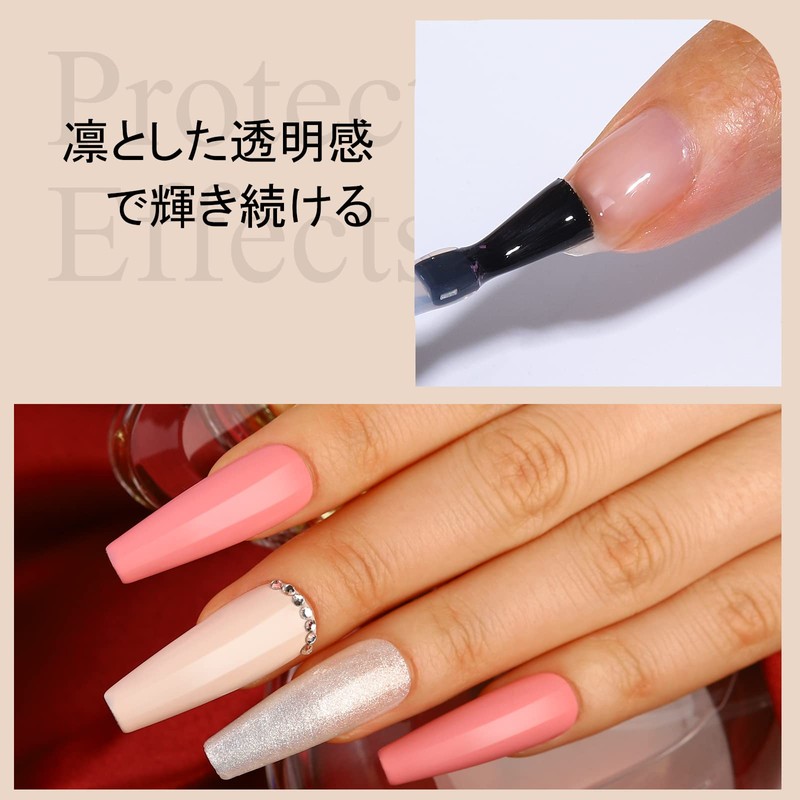 TOMICCA Gel Nail Top Coat & Base Coat 15ml 2-Piece