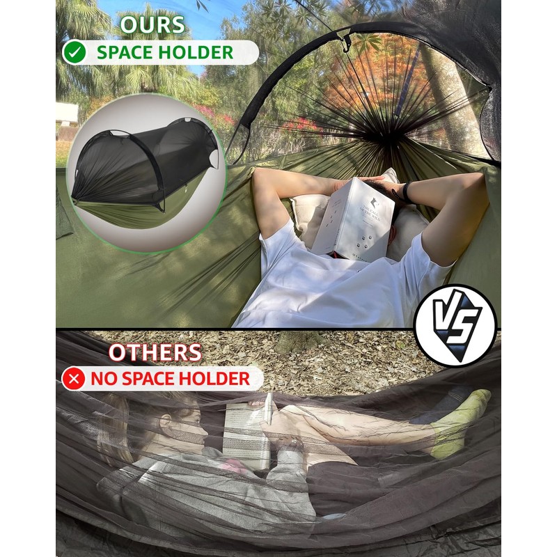 ADVOKAIR Camping Hammock with Mosquito Net Up to 500lbs, Ultralight