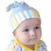 Beaming Baby Organic Cotton Hat, Stripes and Stars! (0-3 Months) Light Blue