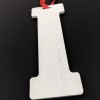 Ankyo Monogram Letter I Christmas Ornament White Wood Initial 6"