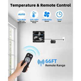 Windigaga 8'' Upgraded Shutter Exhaust Fan with Thermostat & Remote, 760CFM