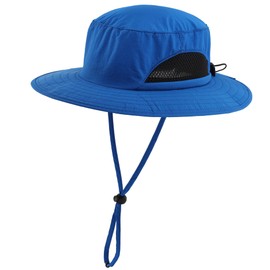 LLmoway Mesh Sun Hat Toddler Kids Wide Brim Adjustable Boys Girls Summer Hiking Beach Hats Blue