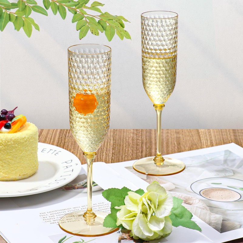 XUWAIDSGN 24 Pack Pink Detachable 2 piece Champagne Flutes 5.5