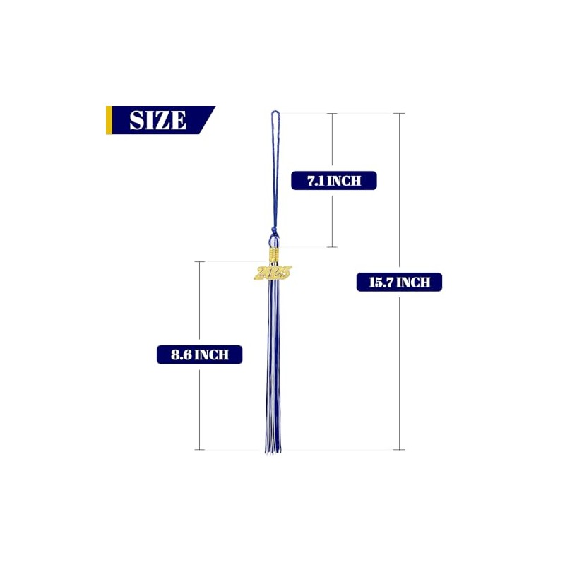 2025 Tassel Graduation White and Blue Graduation Tassel 2025 with