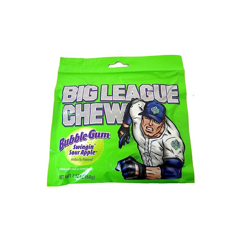 Big League Chew Sour Apple Bubble Gum - 2.1 oz