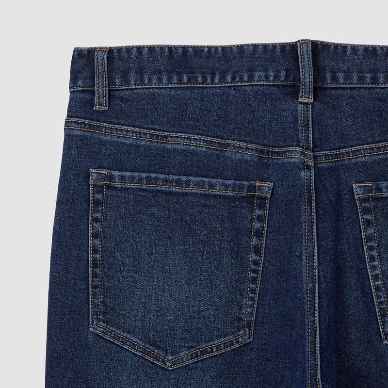 JAJU [JAJU/자주] 남 기모 스트레이트 데님 팬츠_다크 블루 [JAJU] Men's