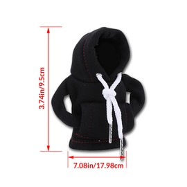 Couslcd Car Gear Shift Cover, Fashionable Hoodie Gear Shift Knob Cover, Mini Hoodie for Auto Shifter, Auto Interior Cute Gadgets, Universal Car Decoration Accessories (Black)