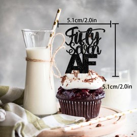 18pcs Black Glitter Dessert Cupcake Pick for Straight Outta 1968 Legend Since 1968 Theme Decor Supplies Men Happy 57th Birthday Party Decoration