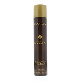 L'ANZA Keratin Healing Oil Brush Thru Hair Spray Medium Hold Hairspray, Brushable Control, Anti-Humidity, Adds Shine, Heat & UV Protection, Color Safe Anti-Humidity, Sulfate Free (10.6 Fl Oz)
