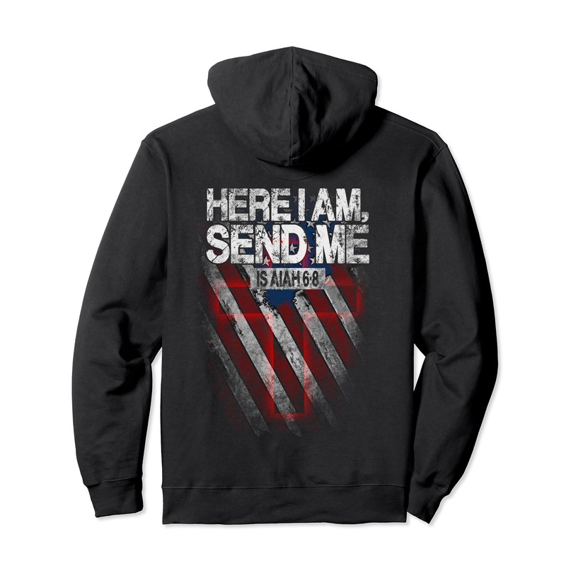 Here I Am Send Me American Flag Cross Isaiah 6:8