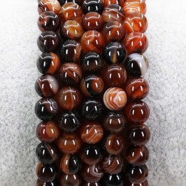 Keleny 6mm Natural Red Dream Black Stripes Agate Gemstone Round Beads Rock Crystal Jasper Stretch Bracelet 7 Inch Unisex