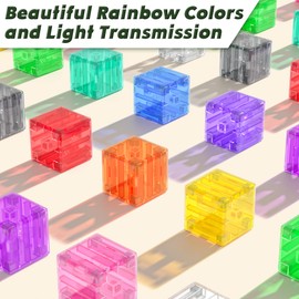 Apluses Magnetic Building Blocks - Transparent Style, Magnetic Building Blocks, Magnetic Tile Toy, Montessori Toy from 3 Years, Creative Learning Toy for Outdoor Use, Magnets Children