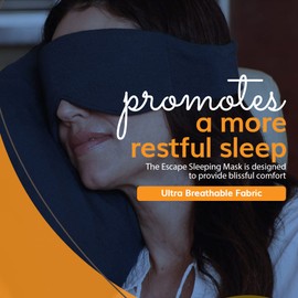 HappyLuxe Escape Sleep Mask, Light-Blocking Eye Mask for Sleeping, Lightweight Eye Mask Made from Breathable and Moisture-Wicking Tencel Fabric, Suitable for Home and Travel, Navy Blue