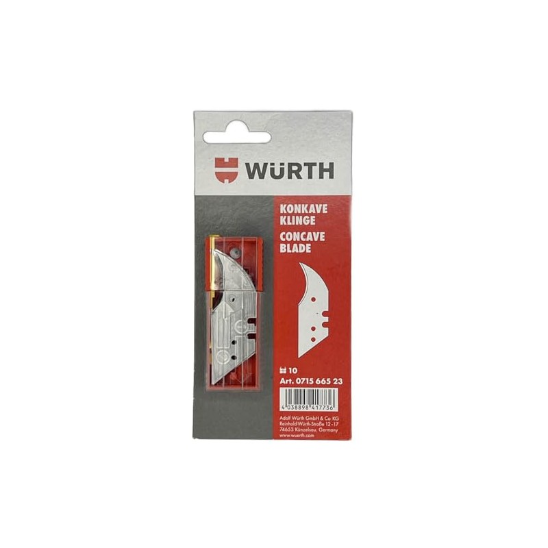 Würth 10 x concave blades concave blade replacement blade for