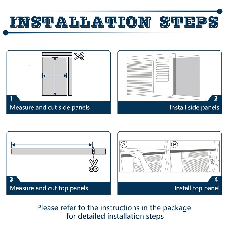 Pearwow AC Insulation Side Foam Panels for Window AC Unit,Indoor