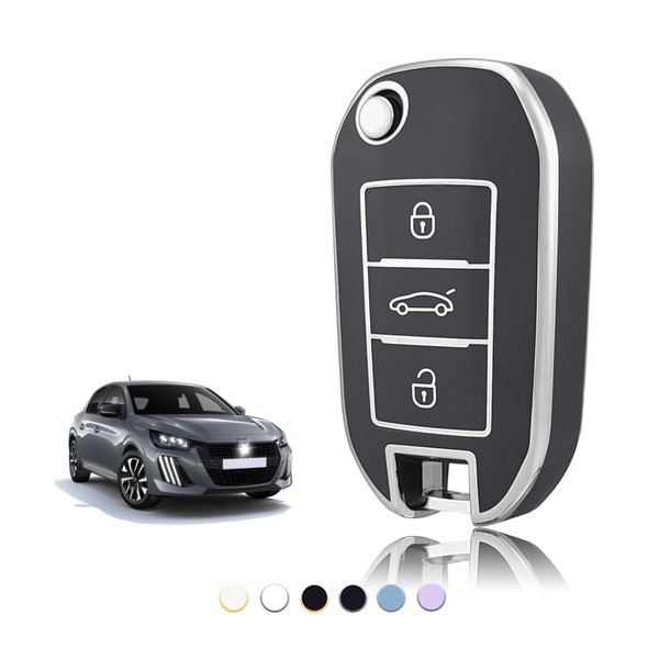 TOOMUME Key Cover TPU Car Key Case Fits Peugeot 208