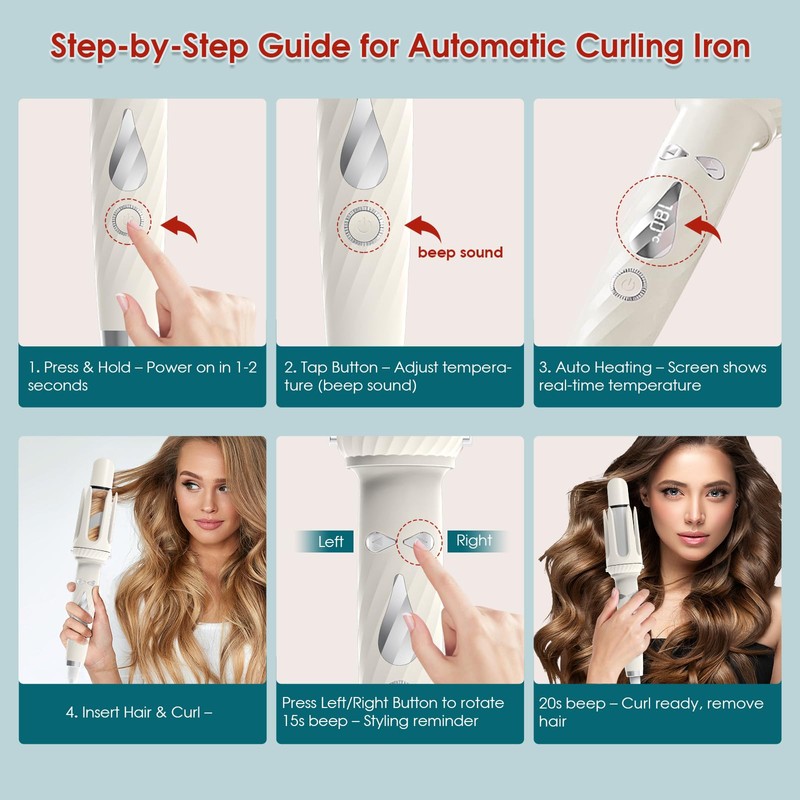 Automatic Curling Iron Set – 1” & 1.25” Curling Wand