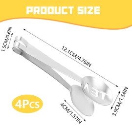 4Pcs Tea Bag Squeezer Stainless Steel Tea Bag Squeezer Teabag Squeezer Tool Kitchen Bar Ice Cubes Tools Stainless Strainer Clip Spoon for Clamping Tea Bags Sugar Cubes Ice Cubes