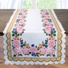 Table Runner Pink Roses White 40 x 140 cm Printed