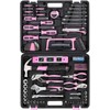 FASTPRO 198-Piece Pink Tool Set, Household Repairing Tool Set with