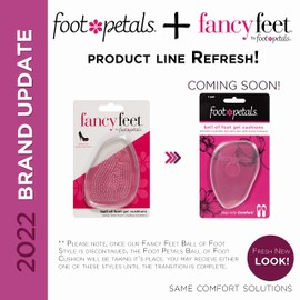 Foot Petals Ball of Foot Cushions, Metatarsal Pad, Lasting Comfort Relief, Prevent Toe Sliding, Overhang, Women's Heels, 1 pair, Gel