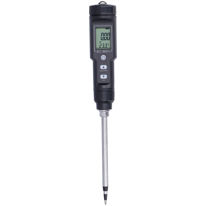 EC Tester with LCD Display Soil Conductivity Temperature Meter for