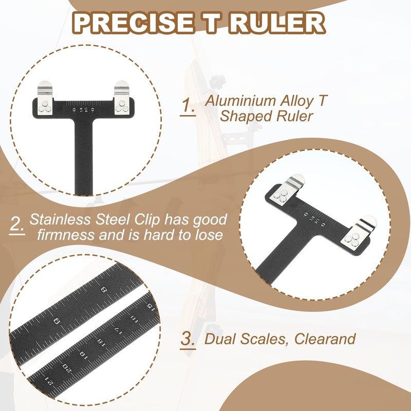 sourcing map Archery Bow Square, T-Shape Ruler 33 x 9
