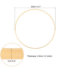 PATIKIL 9.1 Inch Wooden Bamboo Floral Hoop, 12Pack Craft Rings for DIY Wedding Wreath Decor, Dream Catcher and Hanging Crafts