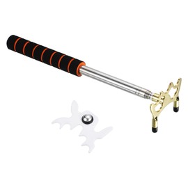 PATIKIL Retractable Billiards Cue Stick Bridge, EVA Pool Cue Accessory with Removable Metal Low Bridge Head for Pool Table Competition, Gold/White