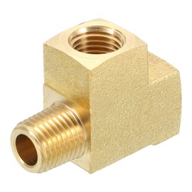 QUARKZMAN Brass T-Piece Pipe Fitting, 1/4 Inch x 1/4 Inch x 1/4 Inch NPT 3-Way T-Connector Screw Connection Adapter for Transporting Gas Pipes, Pack of 1